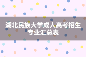 湖北民族大學成人高考招生專業匯總表